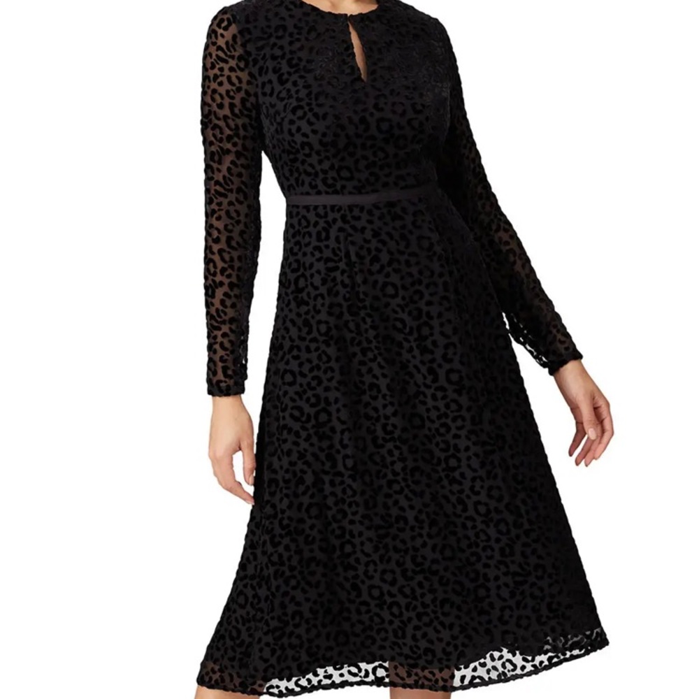 Boden Grosgrain Leopard Print Burnout Dress